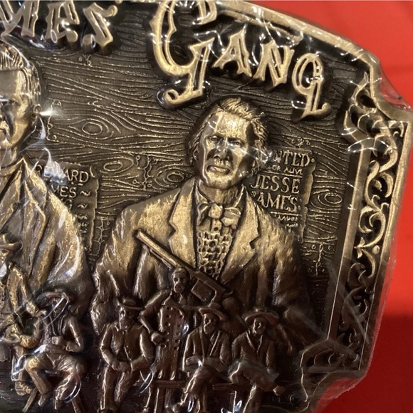 Vintage The James Gang Jesse James Belt Buckle 1980's Solid Brass Still Sealed - Picture 5 of 8